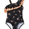 Wholesale ⭐ Kanu Surf Morgan Floral Ruffle One-Shoulder One-Piece 🩱 Swimsuit (Little Kids) | Swimwear 🔔