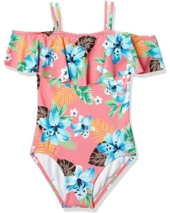 Deals π Kanu Surf Peggy UPF 50 + Off Shoulder One-Piece π©± Swimsuit (Little Kids) | Swimwear π―
