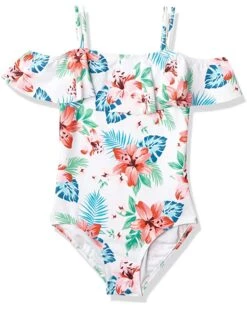 Deals 😀 Kanu Surf Peggy UPF 50 + Off Shoulder One-Piece 🩱 Swimsuit (Little Kids) | Swimwear 💯 -Kanu Surf Sales Store 81bfxqkjDAS. AC SR736920 1